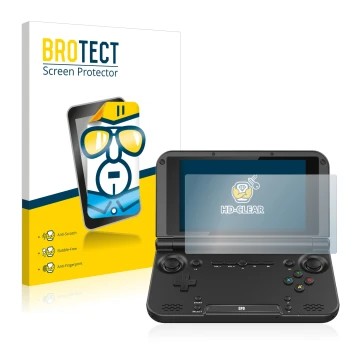 Face avant d’un emballage produit avec le logo de la marque BROTECT. À côté, l’appareil GPD XD Plus 7.0 est représenté avec la