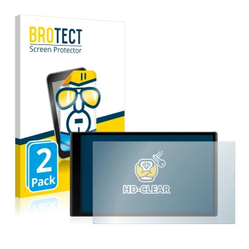 Face avant d’un emballage produit avec le logo de la marque BROTECT. À côté, l’appareil Garmin DriveSmart 65 est représenté av