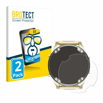 Face avant d’un emballage produit avec le logo de la marque BROTECT. À côté, l’appareil Diesel DZ7333 Mr. Daddy 2.0 est représ