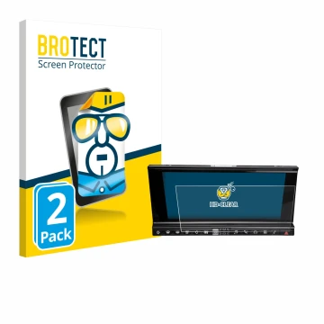 Face avant d’un emballage produit avec le logo de la marque BROTECT. À côté, l’appareil DS 7 Crossback Infotainmentsystem est 