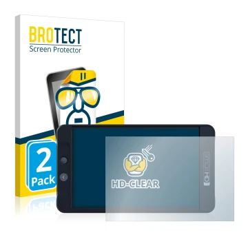 Face avant d’un emballage produit avec le logo de la marque BROTECT. À côté, l’appareil SmallHD 702 Black est représenté avec 