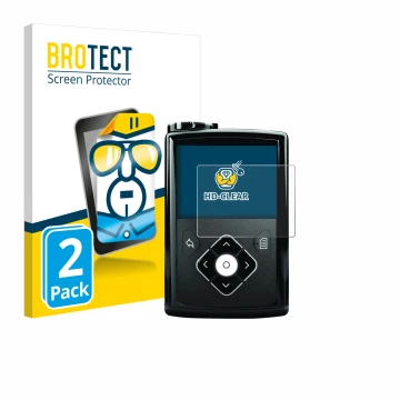 Face avant d’un emballage produit avec le logo de la marque BROTECT. À côté, l’appareil Medtronic Minimed 640G est représenté 