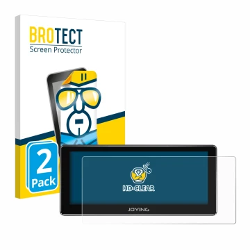 Face avant d’un emballage produit avec le logo de la marque BROTECT. À côté, l’appareil Joying 4G Car Radio 8.8