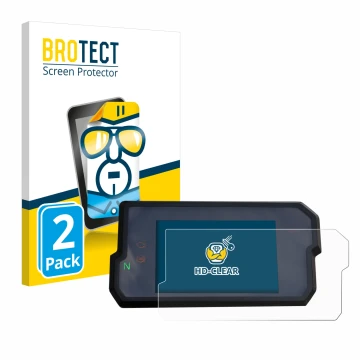 Face avant d’un emballage produit avec le logo de la marque BROTECT. À côté, l’appareil KTM 125 / 390 Duke 2017+ est représent