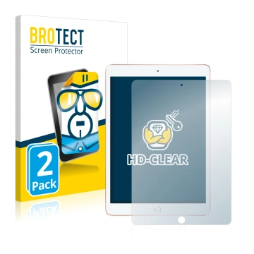 Face avant d’un emballage produit avec le logo de la marque BROTECT. À côté, l’appareil Apple iPad 10.2