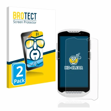 Face avant d’un emballage produit avec le logo de la marque BROTECT. À côté, l’appareil Zebra TC57 est représenté avec la prot