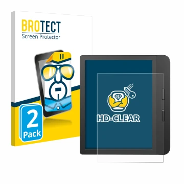 Face avant d’un emballage produit avec le logo de la marque BROTECT. À côté, l’appareil Tolino Vision 5 est représenté avec la