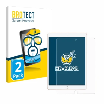 Face avant d’un emballage produit avec le logo de la marque BROTECT. À côté, l’appareil Apple iPad 10.2