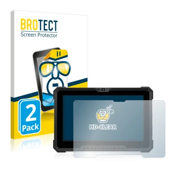 Face avant d’un emballage produit avec le logo de la marque BROTECT. À côté, l’appareil Dell Latitude 7220EX Rugged Extreme es