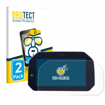 Face avant d’un emballage produit avec le logo de la marque BROTECT. À côté, l’appareil BMW F850GS 2018-2020 Connectivity TFT 