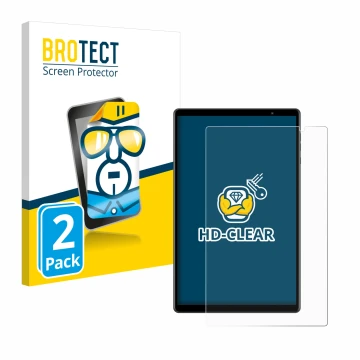Face avant d’un emballage produit avec le logo de la marque BROTECT. À côté, l’appareil Teclast P10S est représenté avec la pr