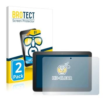 Face avant d’un emballage produit avec le logo de la marque BROTECT. À côté, l’appareil Amazon Fire HD 8 Plus 2020 (10ème Gen.