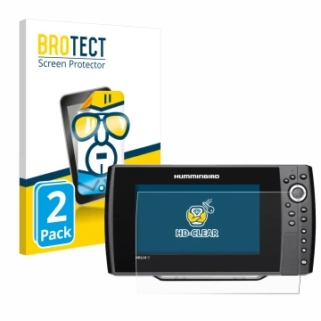 Face avant d’un emballage produit avec le logo de la marque BROTECT. À côté, l’appareil Humminbird Helix 9 G2N est représenté 