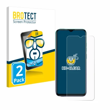 Face avant d’un emballage produit avec le logo de la marque BROTECT. À côté, l’appareil Ulefone Note 9P est représenté avec la