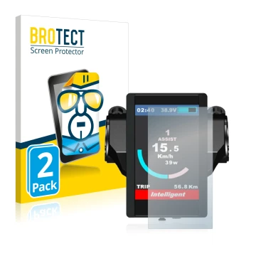 Face avant d’un emballage produit avec le logo de la marque BROTECT. À côté, l’appareil Bafang 850c est représenté avec la pro