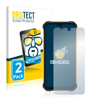 Face avant d’un emballage produit avec le logo de la marque BROTECT. À côté, l’appareil Ulefone Armor 8 est représenté avec la