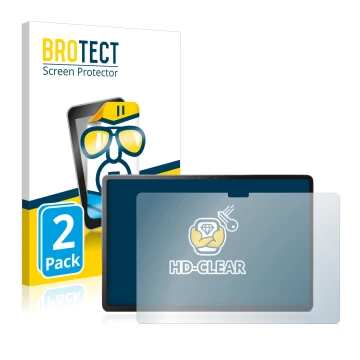Face avant d’un emballage produit avec le logo de la marque BROTECT. À côté, l’appareil Lenovo Tab P11 Pro est représenté avec