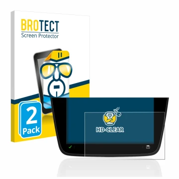 Face avant d’un emballage produit avec le logo de la marque BROTECT. À côté, l’appareil Opel Corsa F MY20 2020 Multimedia Navi