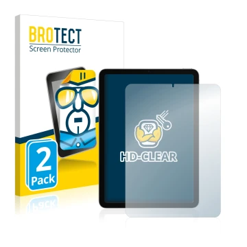 Face avant d’un emballage produit avec le logo de la marque BROTECT. À côté, l’appareil Apple iPad Air 4 2020 (4ème Gen.) est 