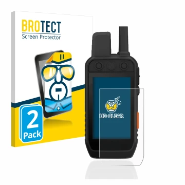 Face avant d’un emballage produit avec le logo de la marque BROTECT. À côté, l’appareil Garmin Alpha 200 K est représenté avec