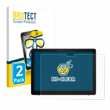 Face avant d’un emballage produit avec le logo de la marque BROTECT. À côté, l’appareil Dell Latitude 7210 2-in-1 est représen