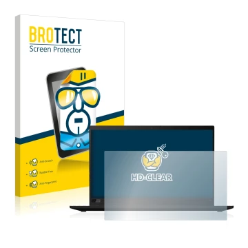 Face avant d’un emballage produit avec le logo de la marque BROTECT. À côté, l’appareil Lenovo ThinkPad X1 Carbon (8ème Gen.) 