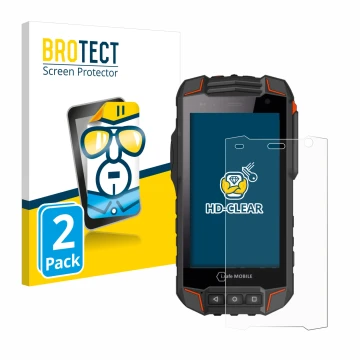 Face avant d’un emballage produit avec le logo de la marque BROTECT. À côté, l’appareil i.safe MOBILE IS530.1 est représenté a