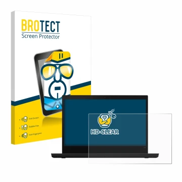 Face avant d’un emballage produit avec le logo de la marque BROTECT. À côté, l’appareil Lenovo ThinkPad L14 est représenté ave