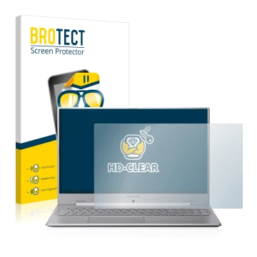 Face avant d’un emballage produit avec le logo de la marque BROTECT. À côté, l’appareil MEDION Akoya S17403 est représenté ave