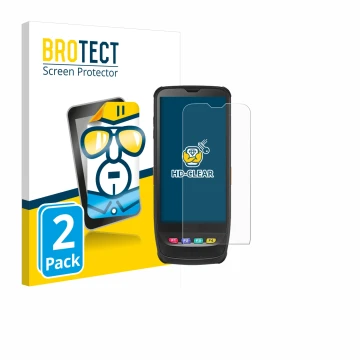 Face avant d’un emballage produit avec le logo de la marque BROTECT. À côté, l’appareil Casio IT-G650 est représenté avec la p