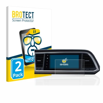 Face avant d’un emballage produit avec le logo de la marque BROTECT. À côté, l’appareil Seat Ateca Style Go 2020 Infotainment 