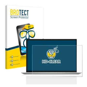 Face avant d’un emballage produit avec le logo de la marque BROTECT. À côté, l’appareil Dell Inspiron 17 7706 2-in-1 est repré