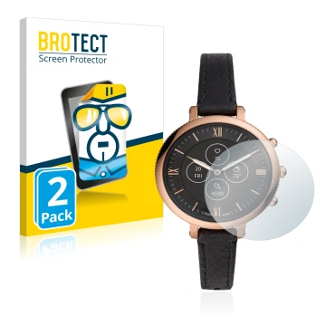 Face avant d’un emballage produit avec le logo de la marque BROTECT. À côté, l’appareil Fossil Monroe Hybrid HR est représenté