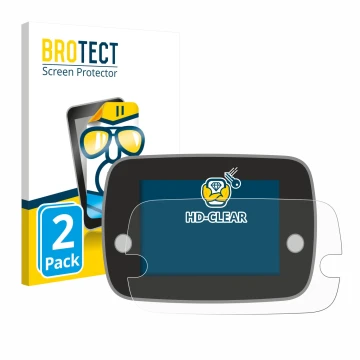 Face avant d’un emballage produit avec le logo de la marque BROTECT. À côté, l’appareil Fiat 500 Series 8 2020 Uconnect 7
