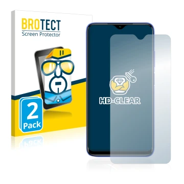 Face avant d’un emballage produit avec le logo de la marque BROTECT. À côté, l’appareil Xiaomi Redmi 9T est représenté avec la