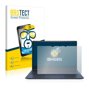 Face avant d’un emballage produit avec le logo de la marque BROTECT. À côté, l’appareil HP Elite Dragonfly G2 est représenté a