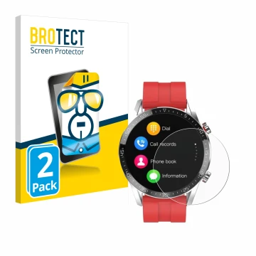 Face avant d’un emballage produit avec le logo de la marque BROTECT. À côté, l’appareil Gentleman Smartwatch est représenté av