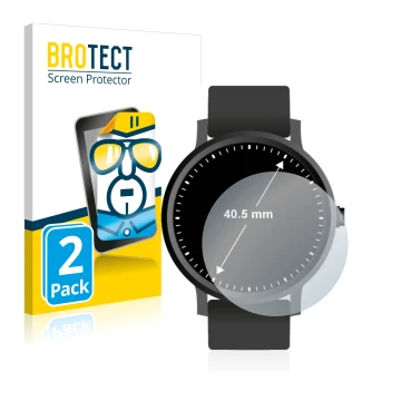 Face avant d’un emballage produit avec le logo de la marque BROTECT. À côté, l’appareil Montres (Circulaire, ø: 40.5 mm) est r