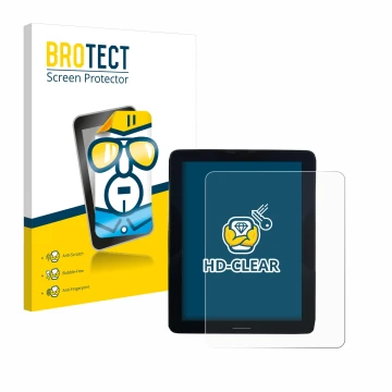 Face avant d’un emballage produit avec le logo de la marque BROTECT. À côté, l’appareil Volvo Polestar 2 2021 Infotainment Sys