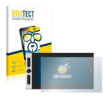Face avant d’un emballage produit avec le logo de la marque BROTECT. À côté, l’appareil XP-Pen Innovator 16 est représenté ave