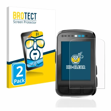 Face avant d’un emballage produit avec le logo de la marque BROTECT. À côté, l’appareil Wahoo Elemnt Bolt V2 GPS est représent