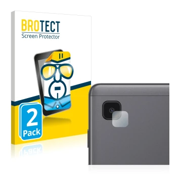 Face avant d’un emballage produit avec le logo de la marque BROTECT. À côté, l’appareil Samsung Galaxy Tab A7 Lite Wi-Fi 2021 