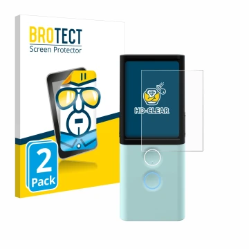 Face avant d’un emballage produit avec le logo de la marque BROTECT. À côté, l’appareil Vasco Translator M3 est représenté ave