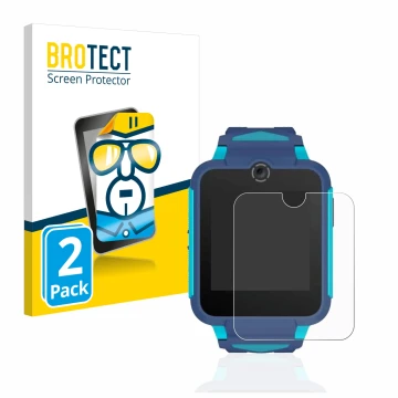 Face avant d’un emballage produit avec le logo de la marque BROTECT. À côté, l’appareil TCL Movetime Family Watch 2 est représ