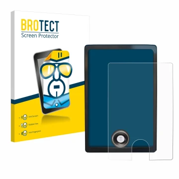 Face avant d’un emballage produit avec le logo de la marque BROTECT. À côté, l’appareil Ford Mustang Mach-E Sync 4 15.5