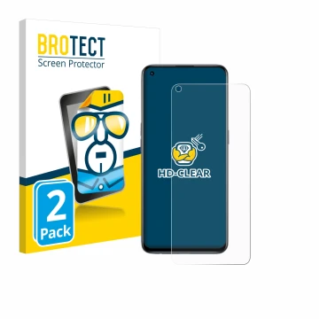 Face avant d’un emballage produit avec le logo de la marque BROTECT. À côté, l’appareil realme GT Master Edition est représent