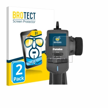 Face avant d’un emballage produit avec le logo de la marque BROTECT. À côté, l’appareil Futaba T3PV est représenté avec la pro