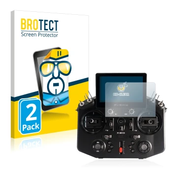 Face avant d’un emballage produit avec le logo de la marque BROTECT. À côté, l’appareil FrSky Tandem X20 est représenté avec l