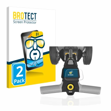 Face avant d’un emballage produit avec le logo de la marque BROTECT. À côté, l’appareil PowaKaddy CT6 est représenté avec la p