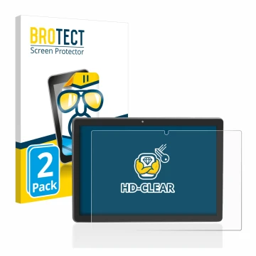 Face avant d’un emballage produit avec le logo de la marque BROTECT. À côté, l’appareil Majestic Tab-912 4G est représenté ave